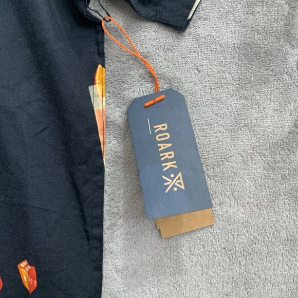 Roark Gonzo Shirt Mens Medium Short Sleeve Buon Giorno Black Camp Cocktail Dice - Picture 5 of 9